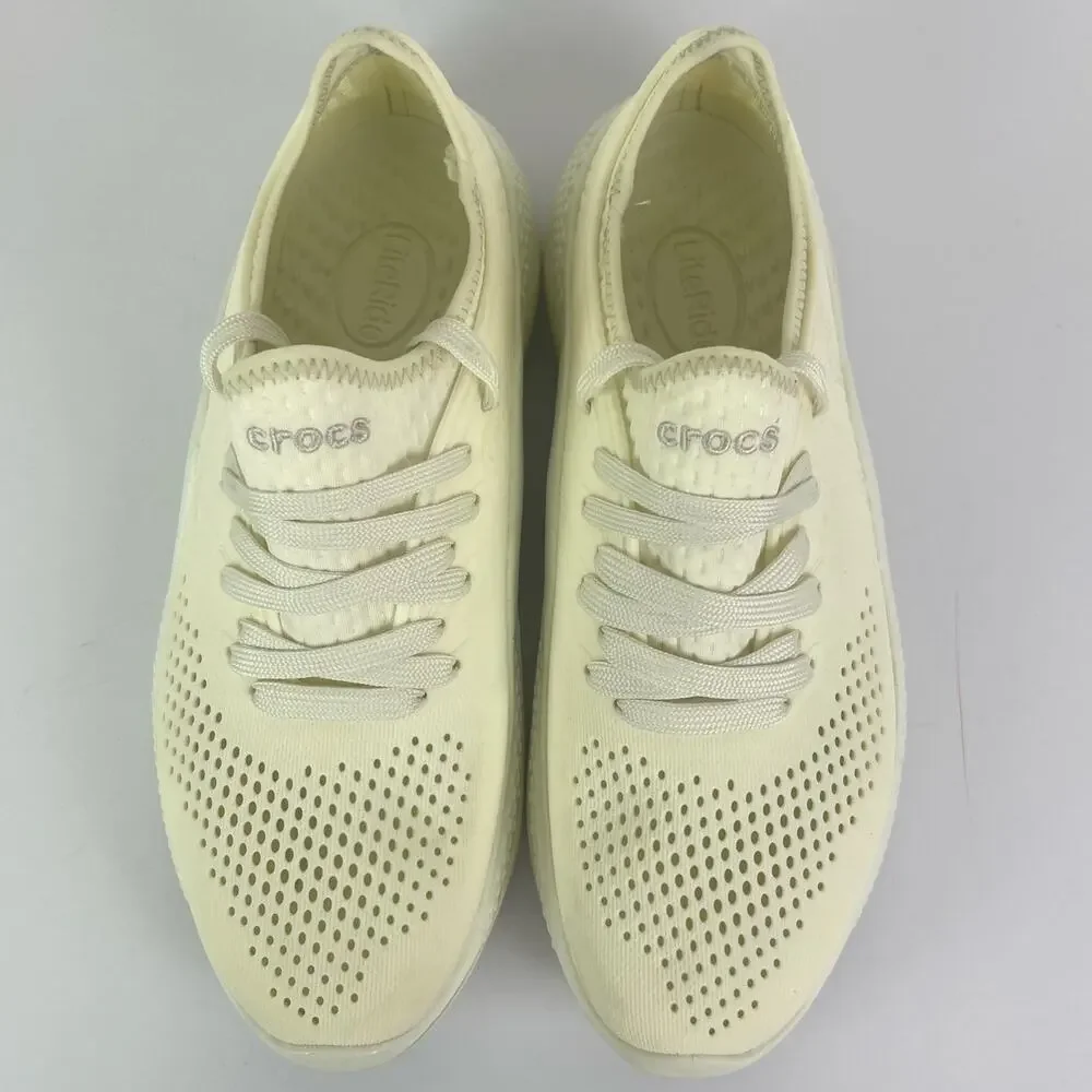 Crocs LiteRide Women’s Sneakers Almost White Size 9 Comfort Mesh Athletic Casual